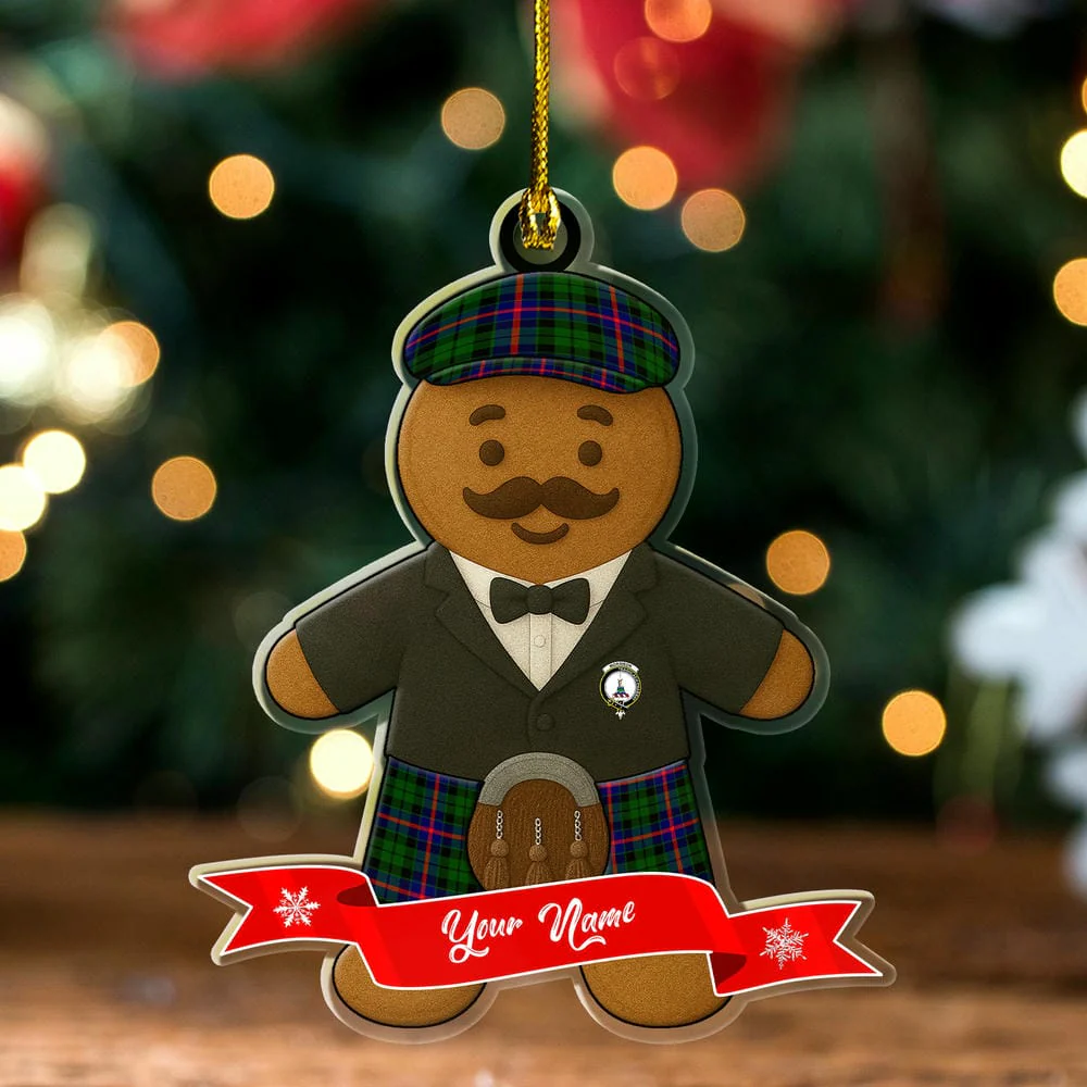 Scottish Morrison Clan Badge Tartan Ornament Custom Gingerbread Scotsman