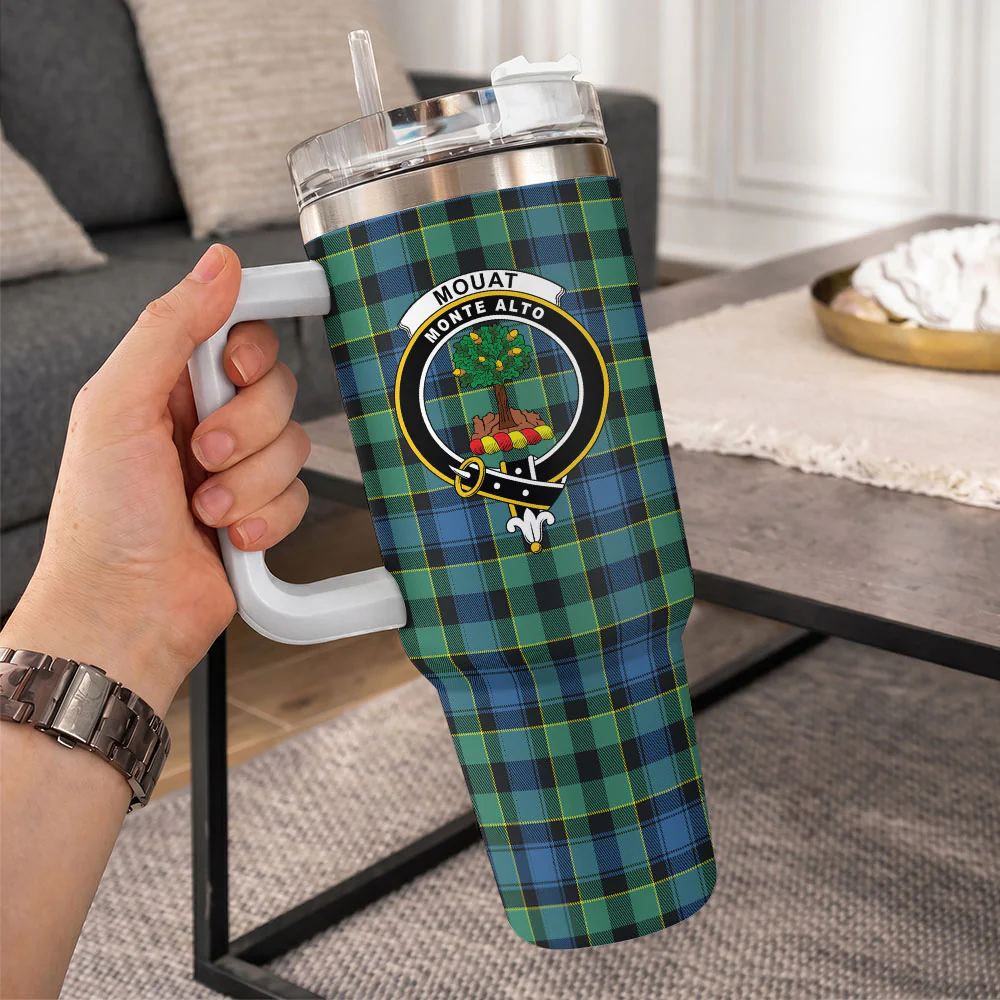 Scottish Mouat Clan Badge Tartan 40oz Tumbler - Image 10