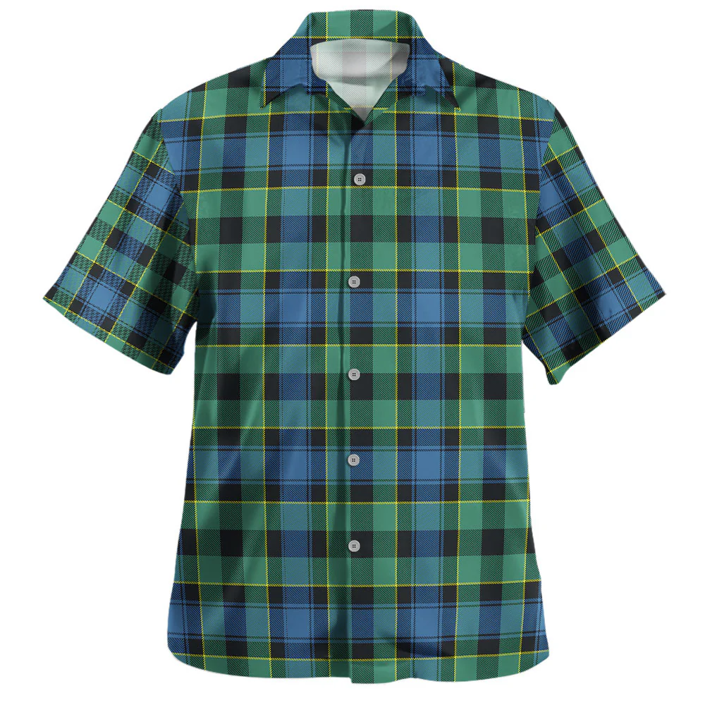Scottish Mouat Clan Badge Tartan Hawaiian Shirt