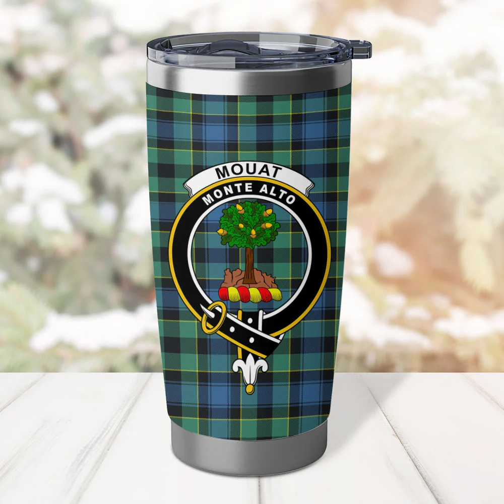 Scottish Mouat Clan Badge Tartan Tumbler - Image 2