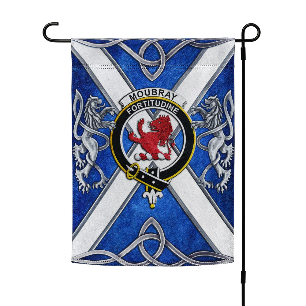 Scottish Moubray Clan Badge Garden Flag Silver Rampant Lion Emblem