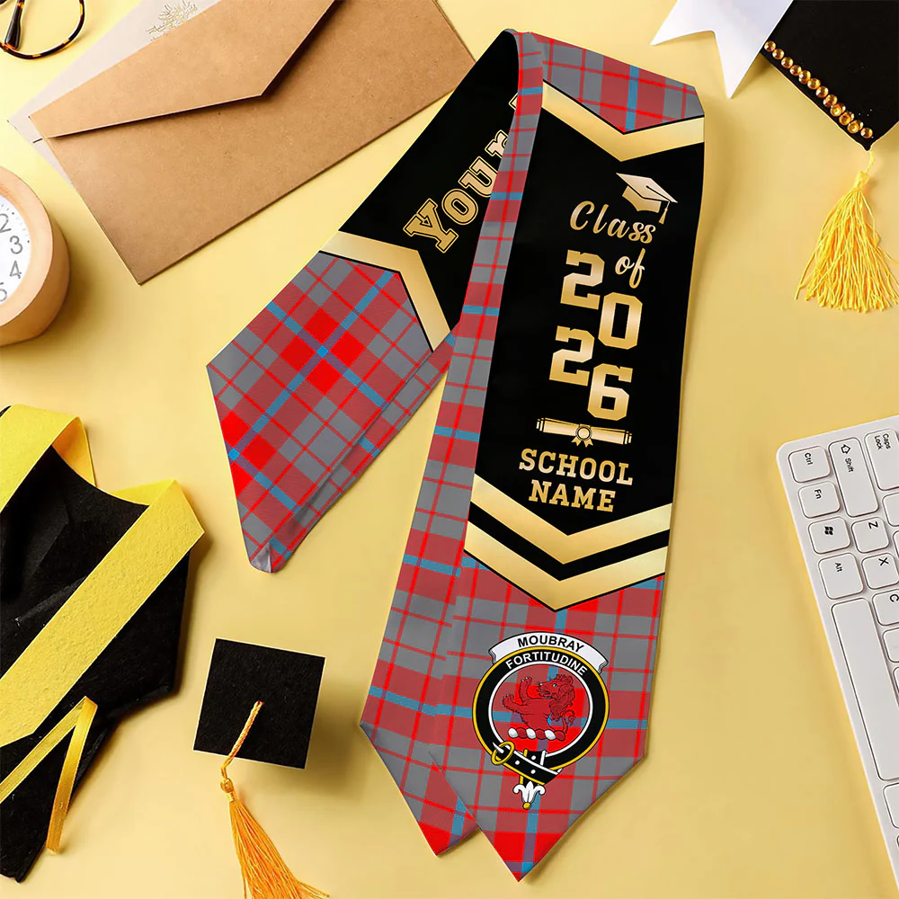 Scottish Moubray Clan Badge Tartan Graduation Stole Black Gold Honor - Image 4
