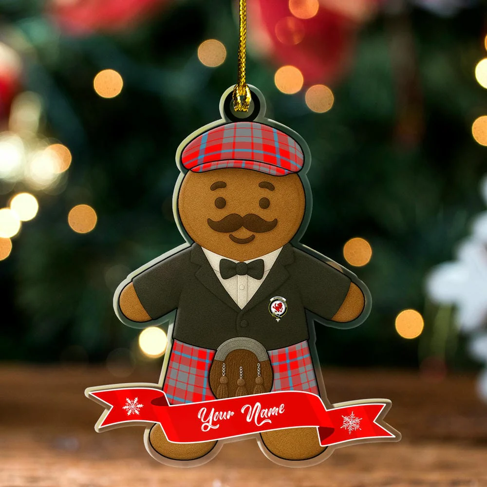 Scottish Moubray Clan Badge Tartan Ornament Custom Gingerbread Scotsman