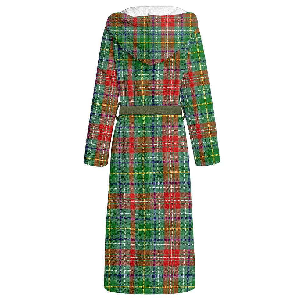 Scottish Muirhead Clan Badge Tartan Flannel Hooded Bathrobe - Image 2