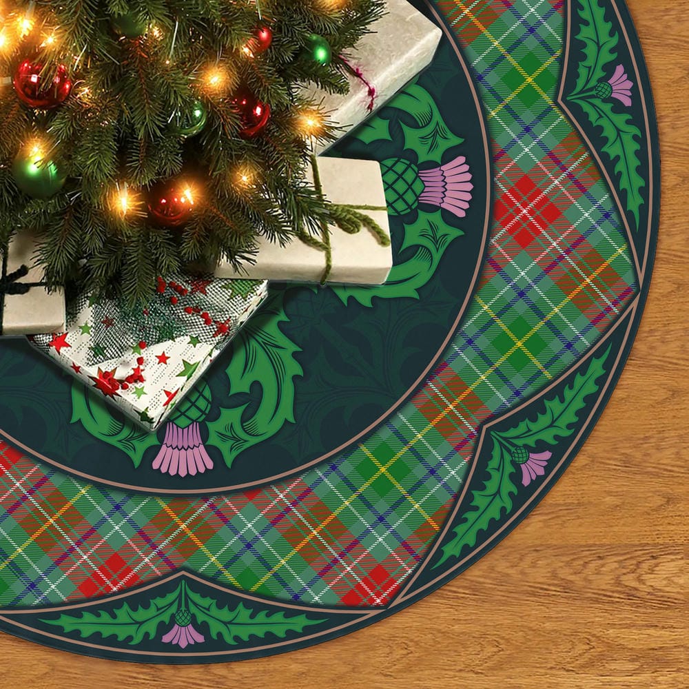 Scottish Muirhead Tartan Christmas Tree Skirt Old Scottish Thistle Flower - Image 2