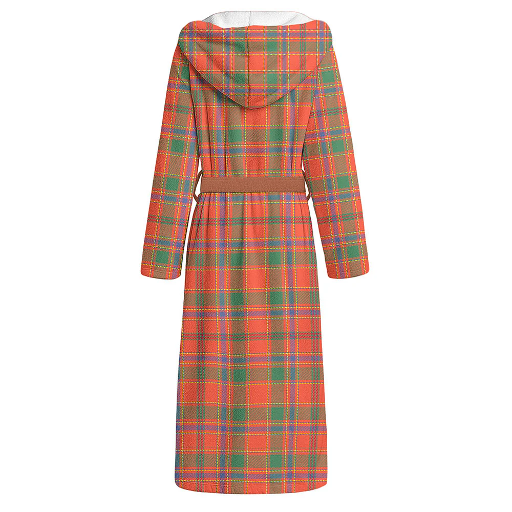 Scottish Munro Ancient Clan Badge Tartan Flannel Hooded Bathrobe - Image 2