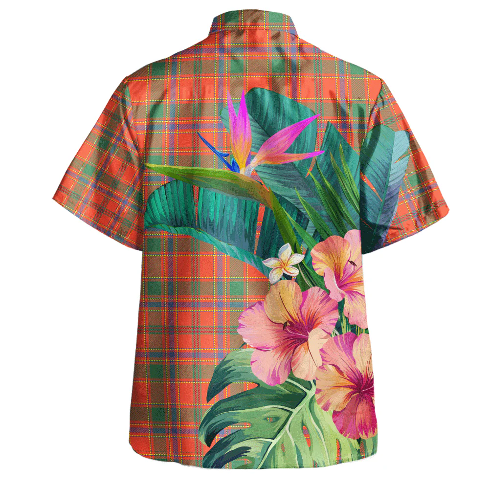 Scottish Munro Ancient Clan Badge Tartan Hawaiian Shirt Bouquet Tropical Style - Image 4