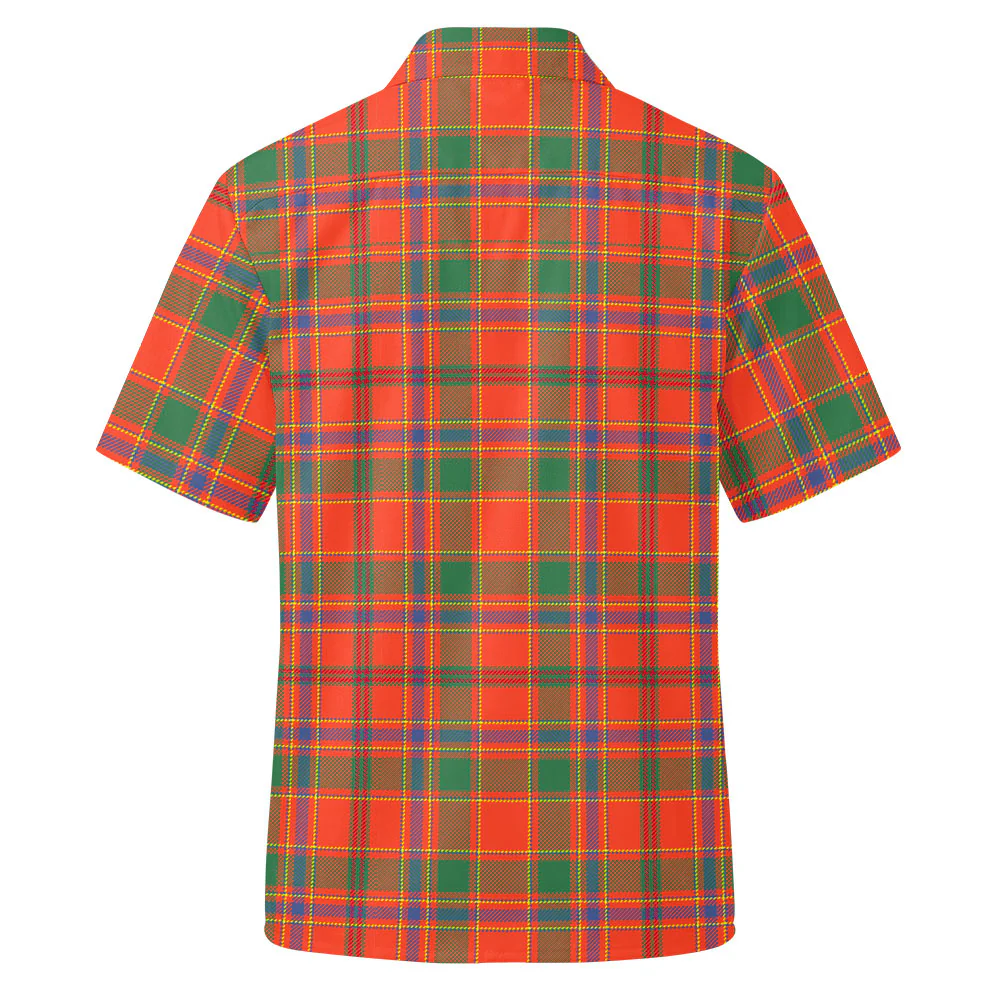 Scottish Munro Ancient Clan Badge Tartan Short Sleeve Work Shirt - Image 3