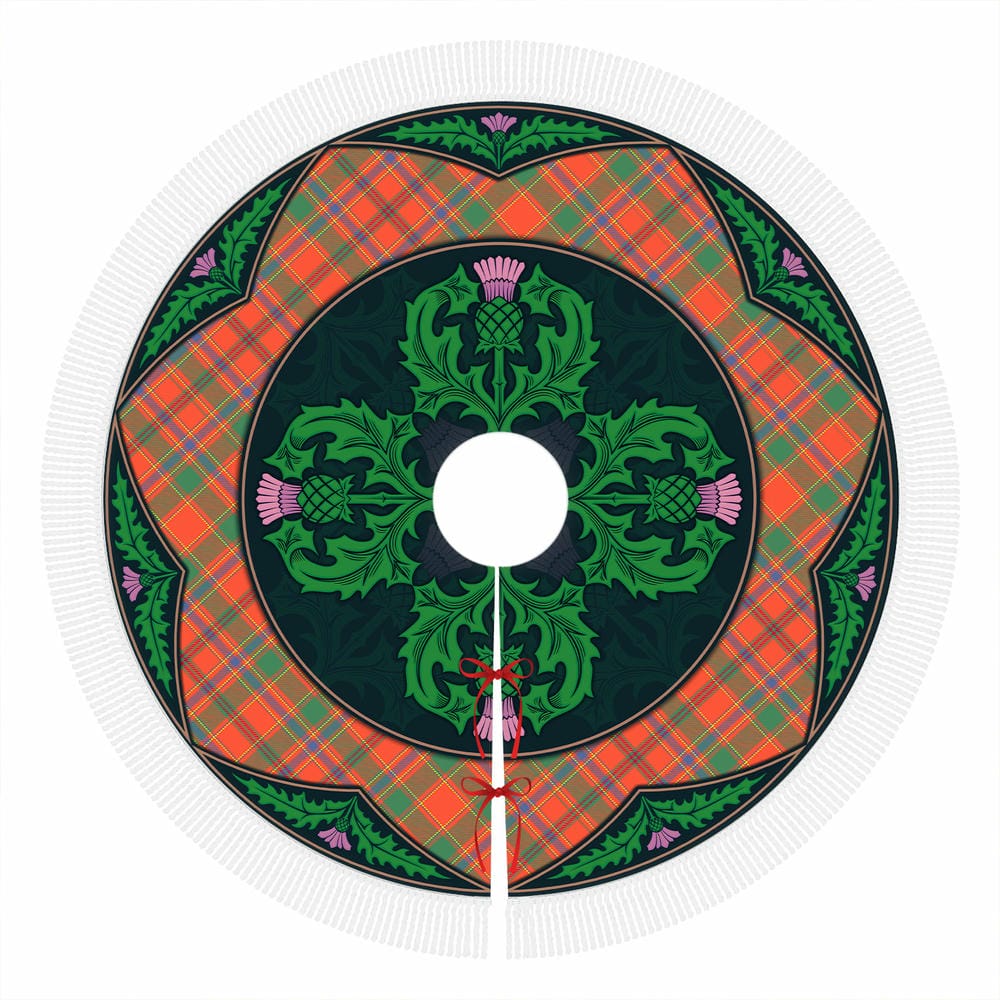 Scottish Munro Ancient Tartan Christmas Tree Skirt Old Scottish Thistle Flower - Image 4