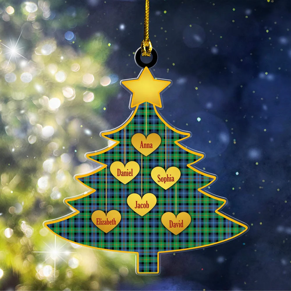 Scottish Murray of Atholl Ancient Tartan Ornament Custom Family Christmas Tree