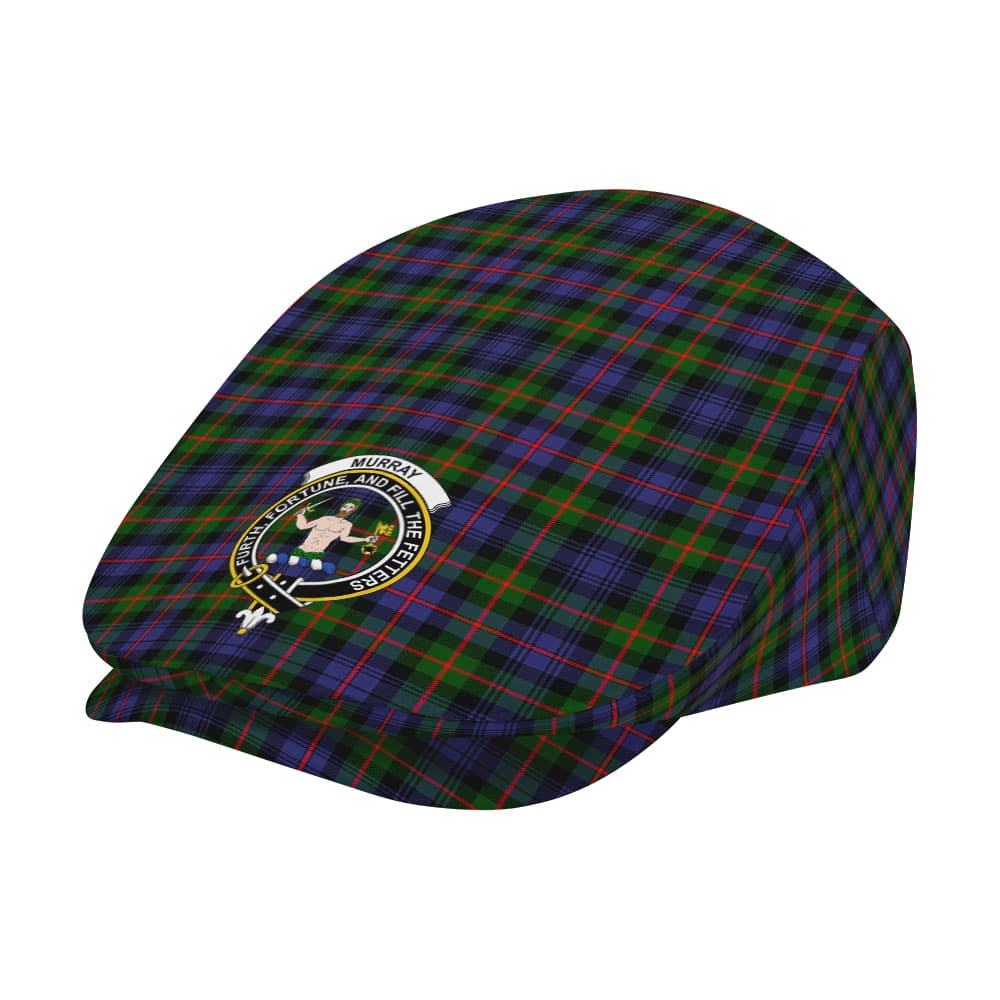 Scottish Murray (of Atholl) Clan Badge Tartan Flat Cap - Image 2