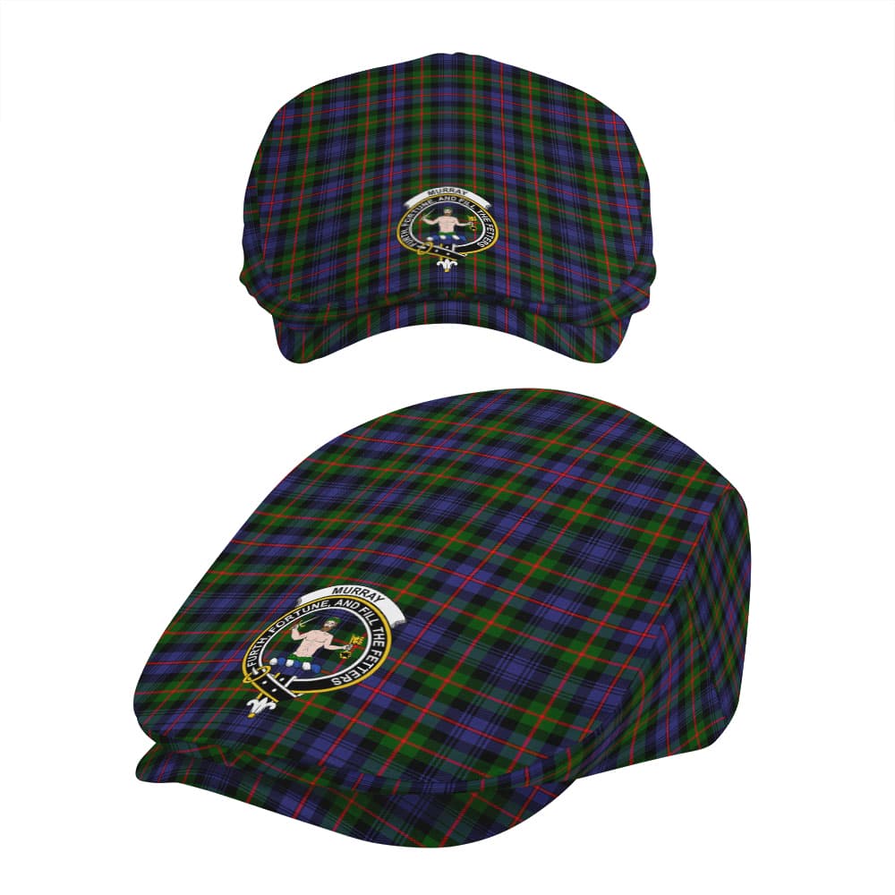 Scottish Murray (of Atholl) Clan Badge Tartan Flat Cap - Image 5