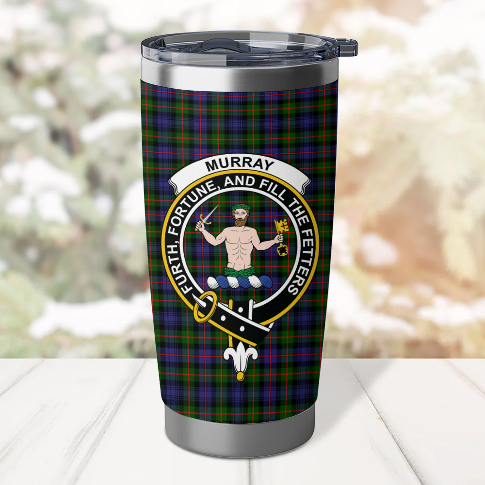 Scottish Murray of Atholl Modern Clan Badge Tartan Tumbler - Image 2