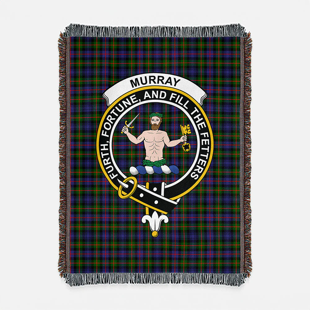 Scottish Murray of Atholl Modern Clan Badge Tartan Woven Blanket - Image 2