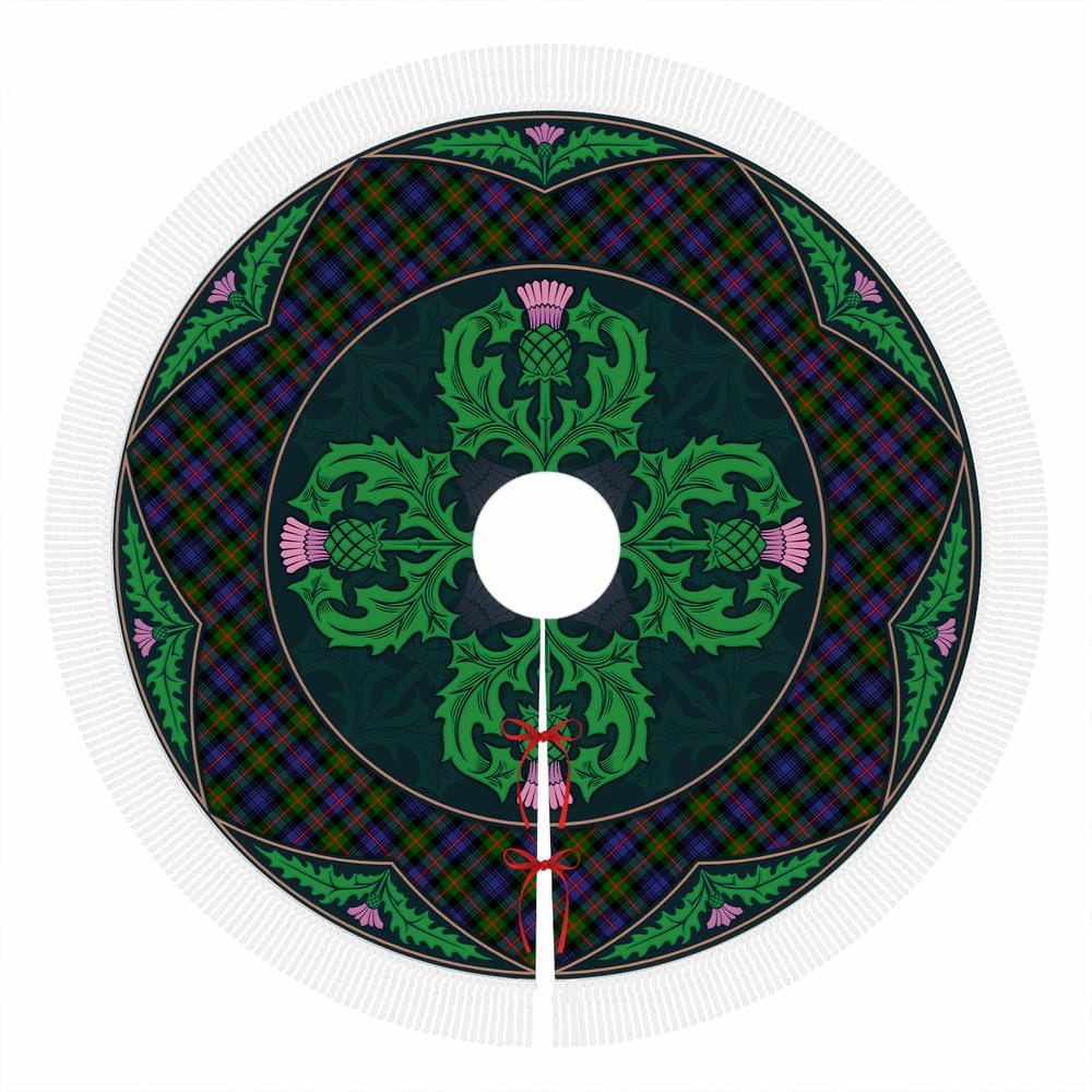Scottish Murray of Atholl Modern Tartan Christmas Tree Skirt Old Scottish Thistle Flower - Image 4
