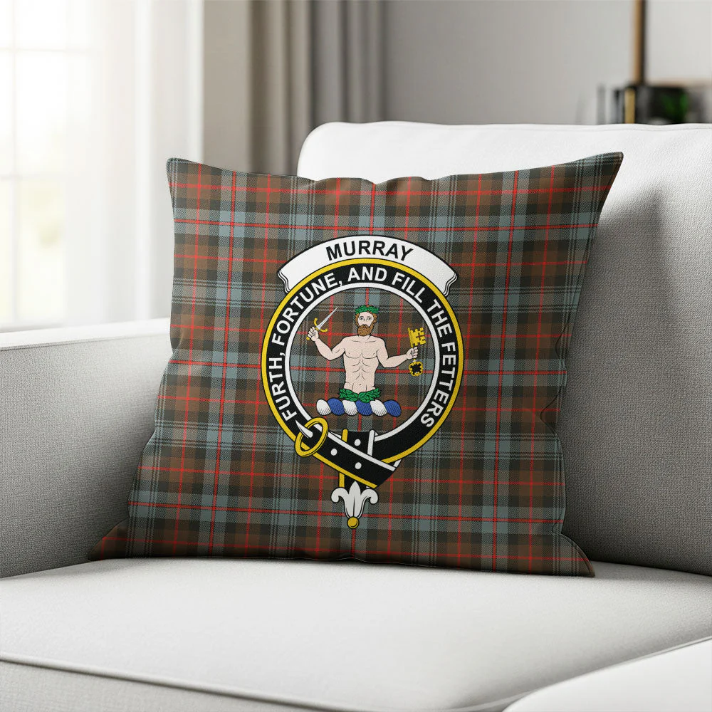 Scottish Murray of Atholl Weathered Clan Badge Tartan Pillow Case - Image 2