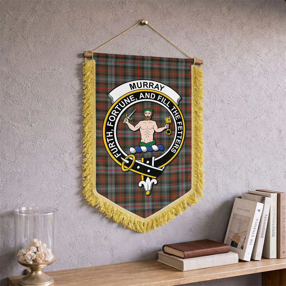Scottish Murray of Atholl Weathered Clan Badge Tartan Wall Hanging Banner - Image 2
