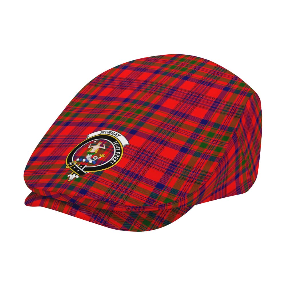 Scottish Murray (of Dysart) Clan Badge Tartan Flat Cap - Image 2