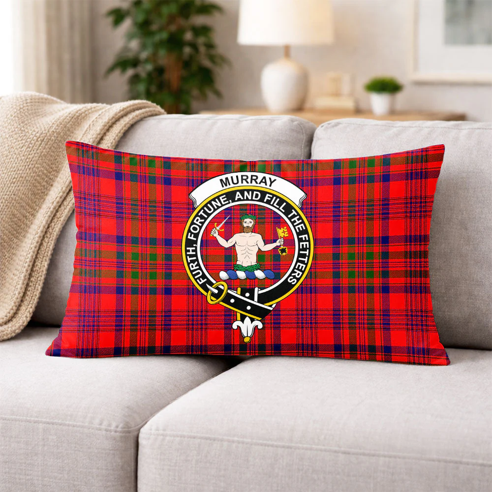 Scottish Murray of Tulloch Modern Clan Badge Tartan Pillow Case - Image 3