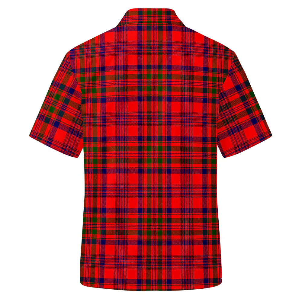 Scottish Murray of Tulloch Modern Clan Badge Tartan Short Sleeve Work Shirt - Image 3