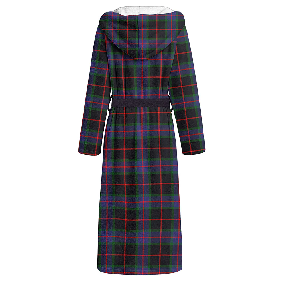 Scottish Nairn Clan Badge Tartan Flannel Hooded Bathrobe - Image 2