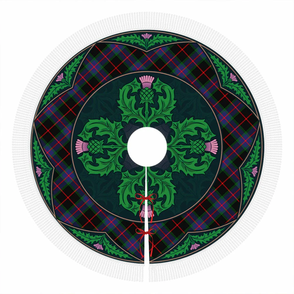Scottish Nairn Tartan Christmas Tree Skirt Old Scottish Thistle Flower - Image 4