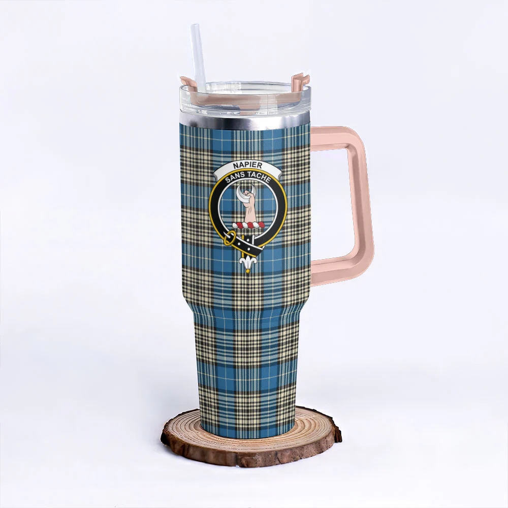 Scottish Napier Ancient Clan Badge Tartan 40oz Tumbler - Image 4
