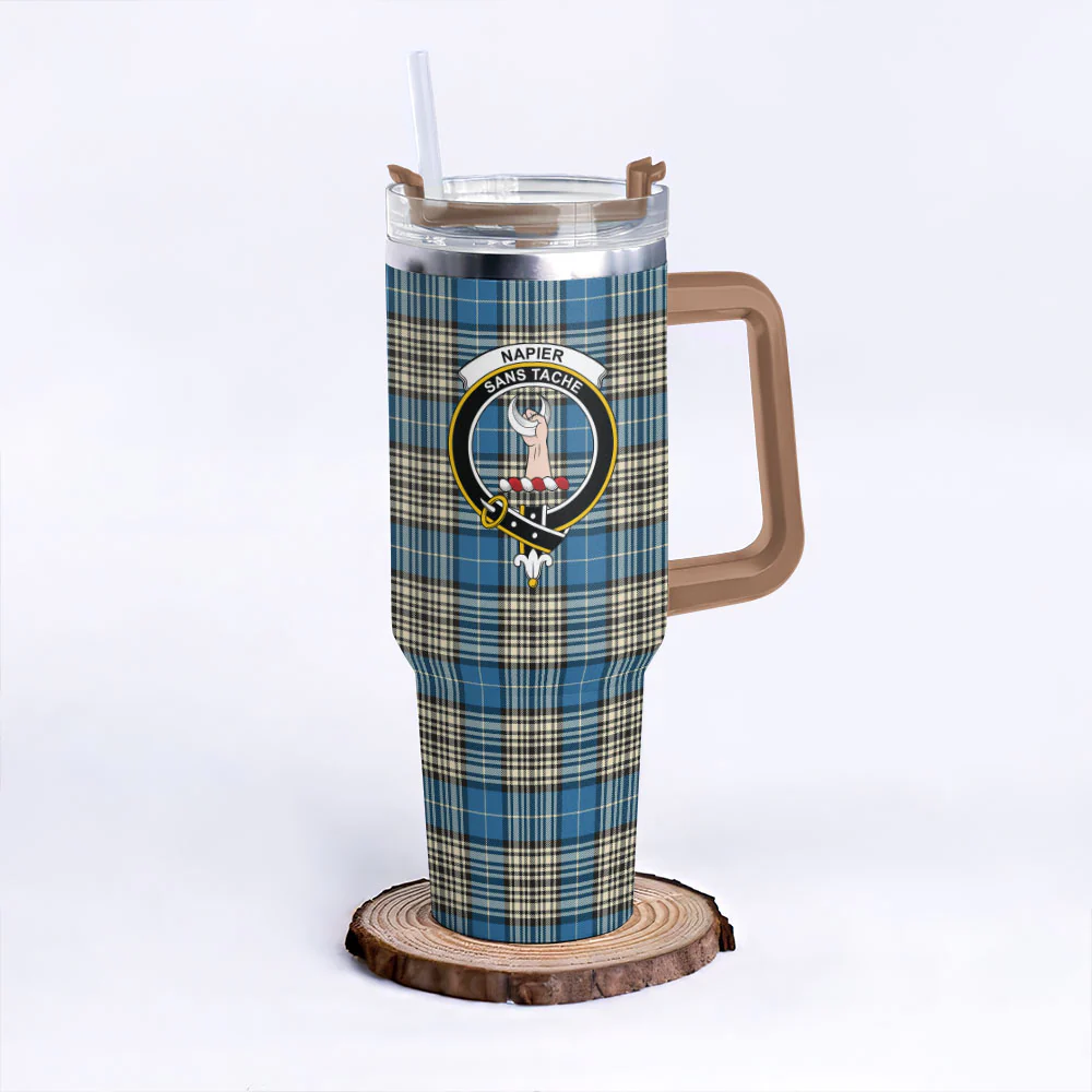 Scottish Napier Ancient Clan Badge Tartan 40oz Tumbler - Image 9