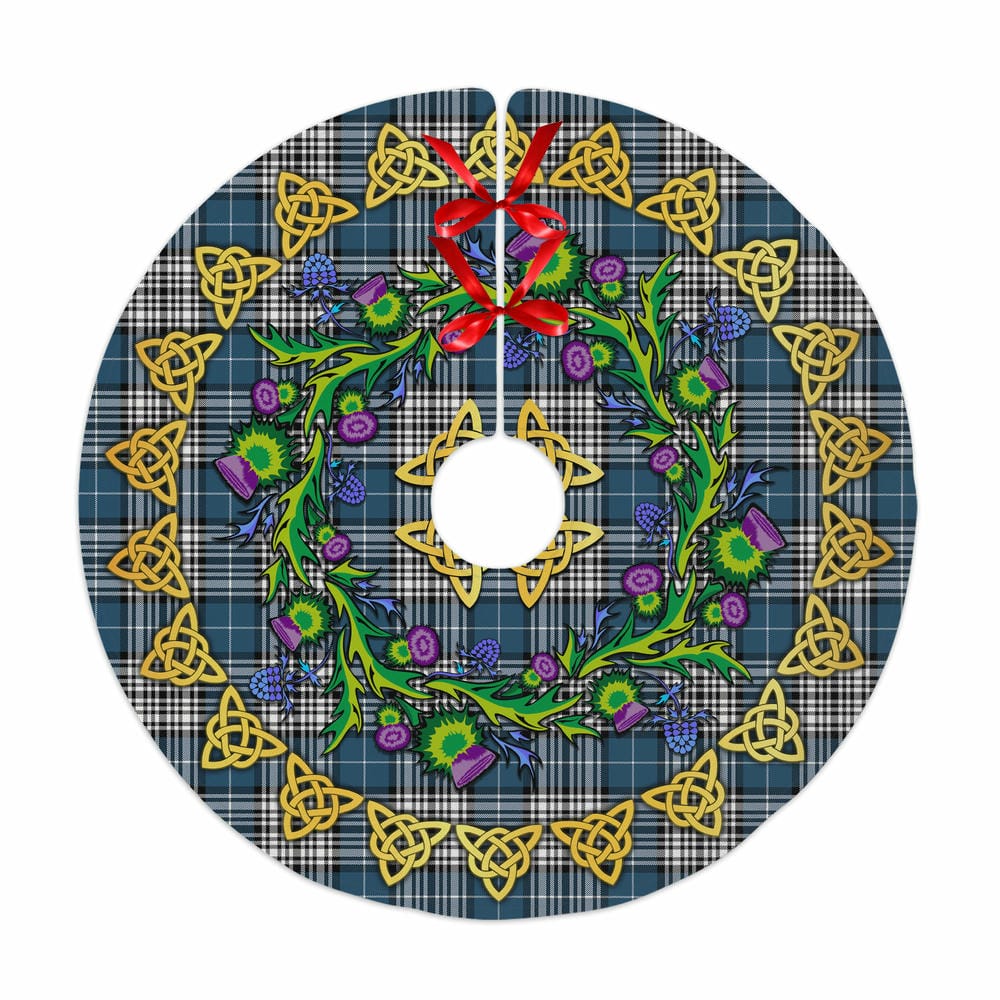 Scottish Napier Modern Tartan Thistle Celtic Knot Christmas Tree Skirt