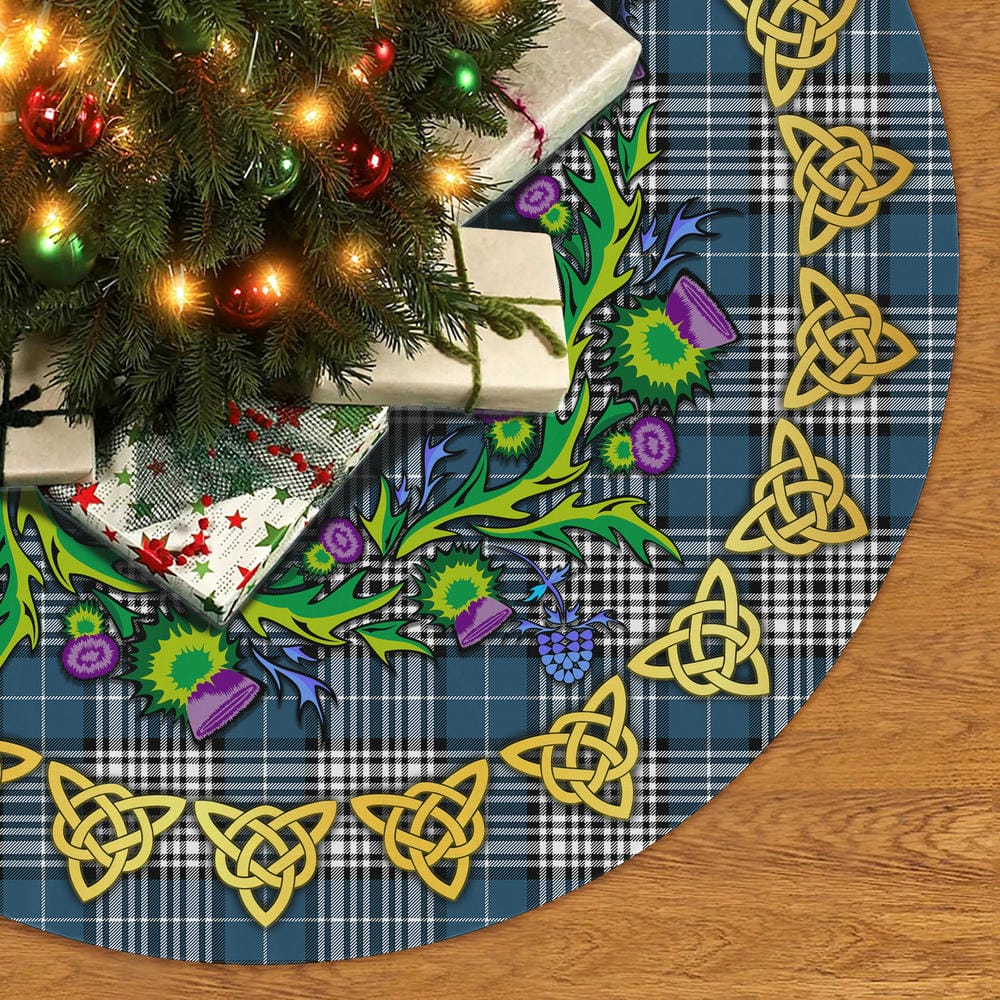 Scottish Napier Modern Tartan Thistle Celtic Knot Christmas Tree Skirt - Image 2