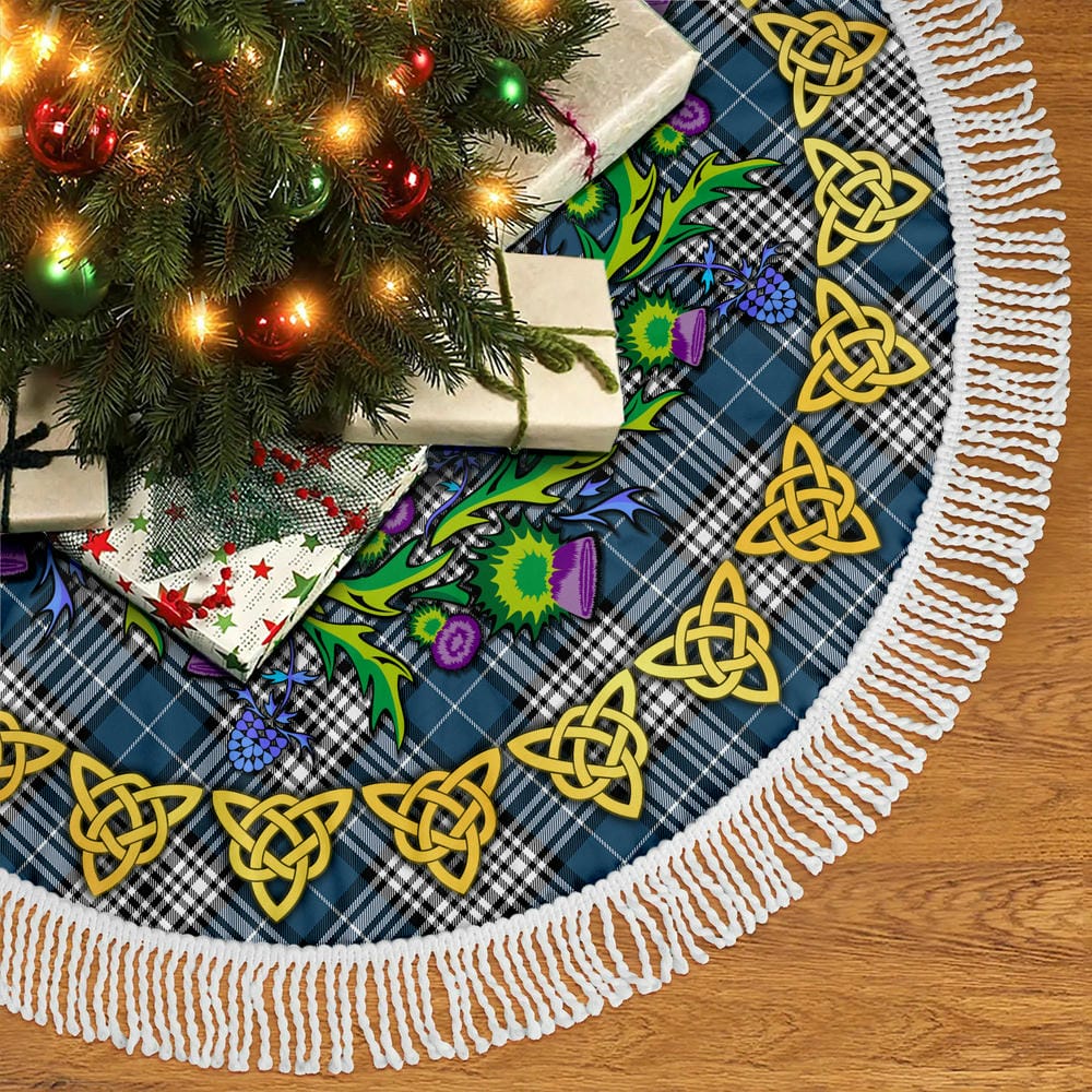 Scottish Napier Modern Tartan Thistle Celtic Knot Christmas Tree Skirt - Image 5