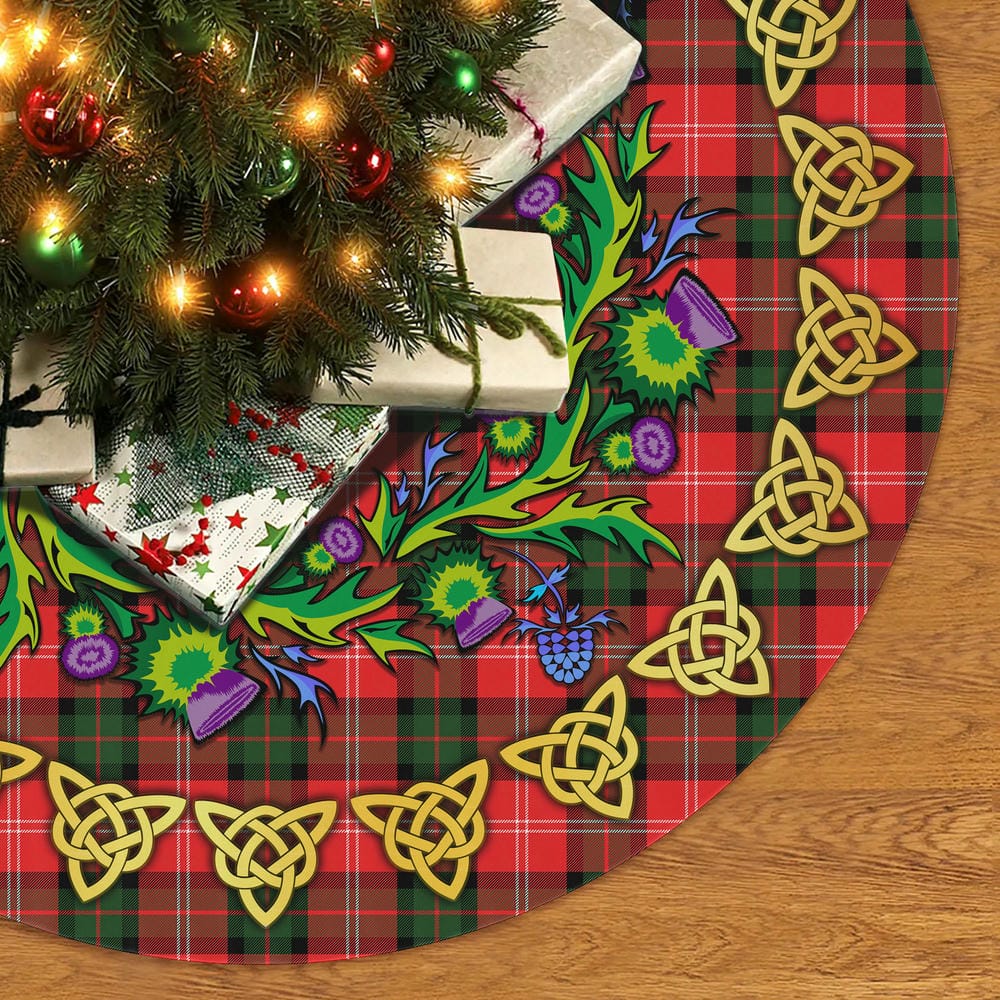 Scottish Nesbitt Modern Tartan Thistle Celtic Knot Christmas Tree Skirt - Image 2