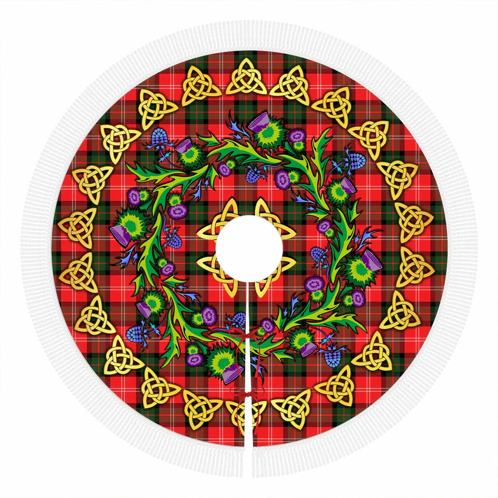 Scottish Nesbitt Modern Tartan Thistle Celtic Knot Christmas Tree Skirt - Image 4