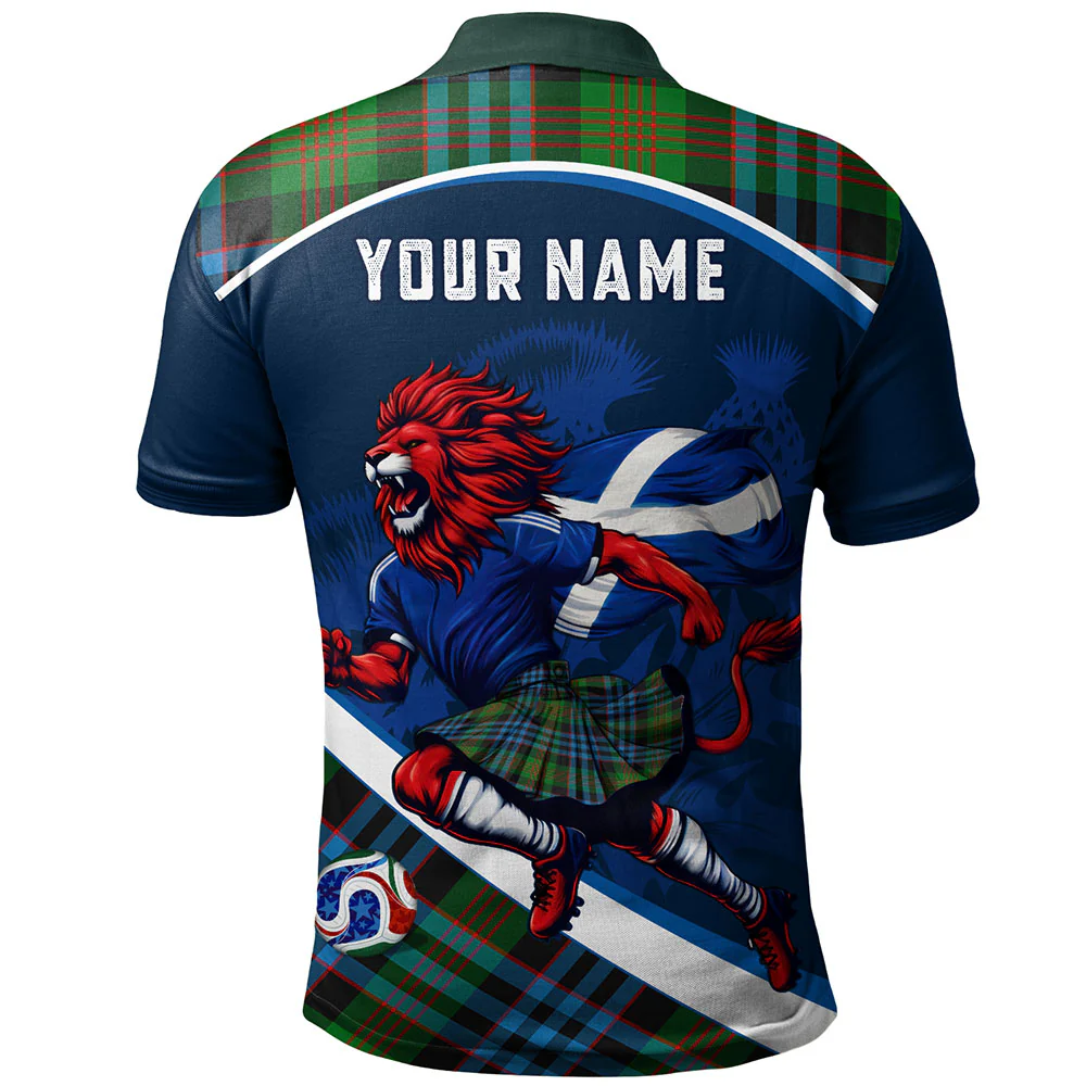 Scottish Newlands of Lauriston Clan Badge Tartan Polo Shirt Scotland Lion Brave Highland Spirit - Image 2