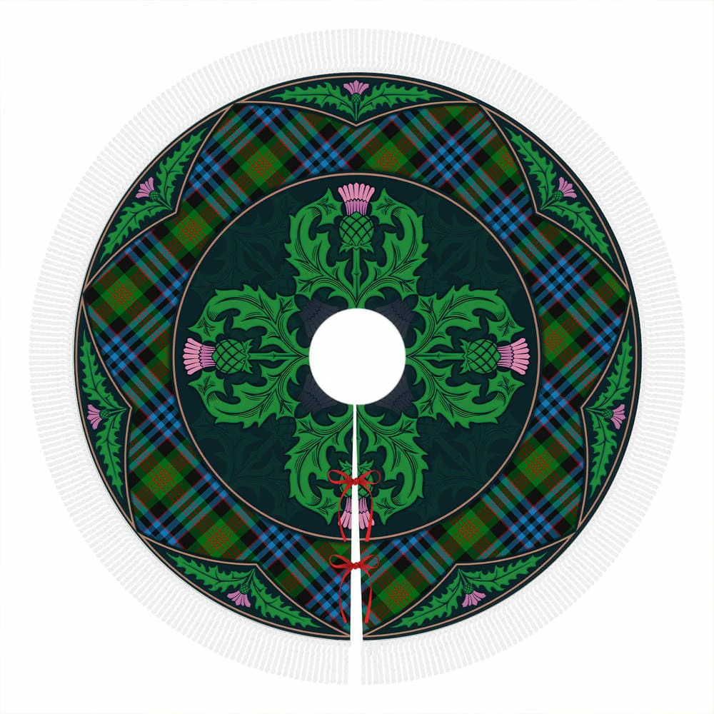 Scottish Newlands of Lauriston Tartan Christmas Tree Skirt Old Scottish Thistle Flower - Image 4
