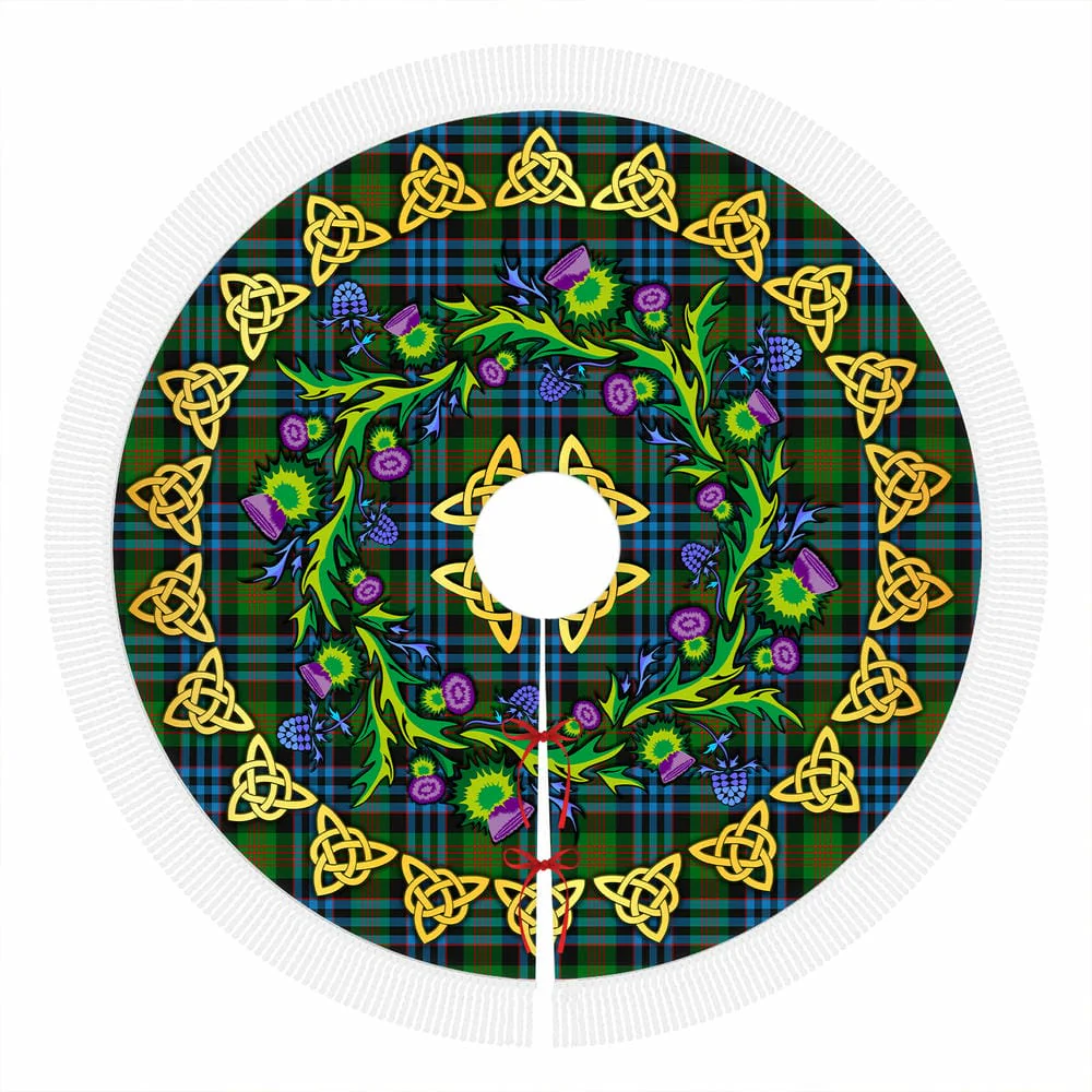 Scottish Newlands of Lauriston Tartan Thistle Celtic Knot Christmas Tree Skirt - Image 4