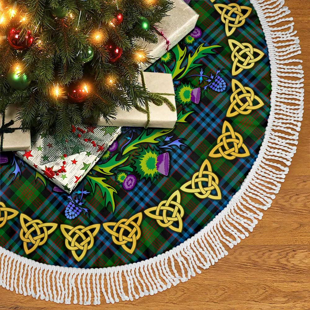 Scottish Newlands of Lauriston Tartan Thistle Celtic Knot Christmas Tree Skirt - Image 5