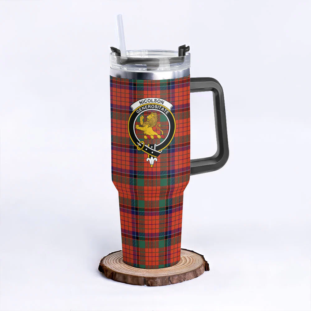 Scottish Nicolson Ancient Clan Badge Tartan 40oz Tumbler - Image 3