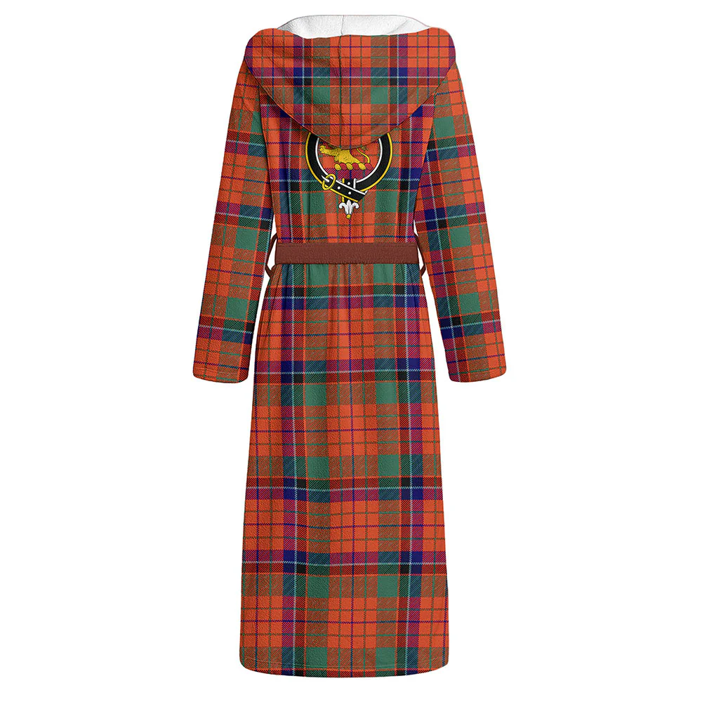 Scottish Nicolson Ancient Clan Badge Tartan Flannel Hooded Bathrobe - Image 3