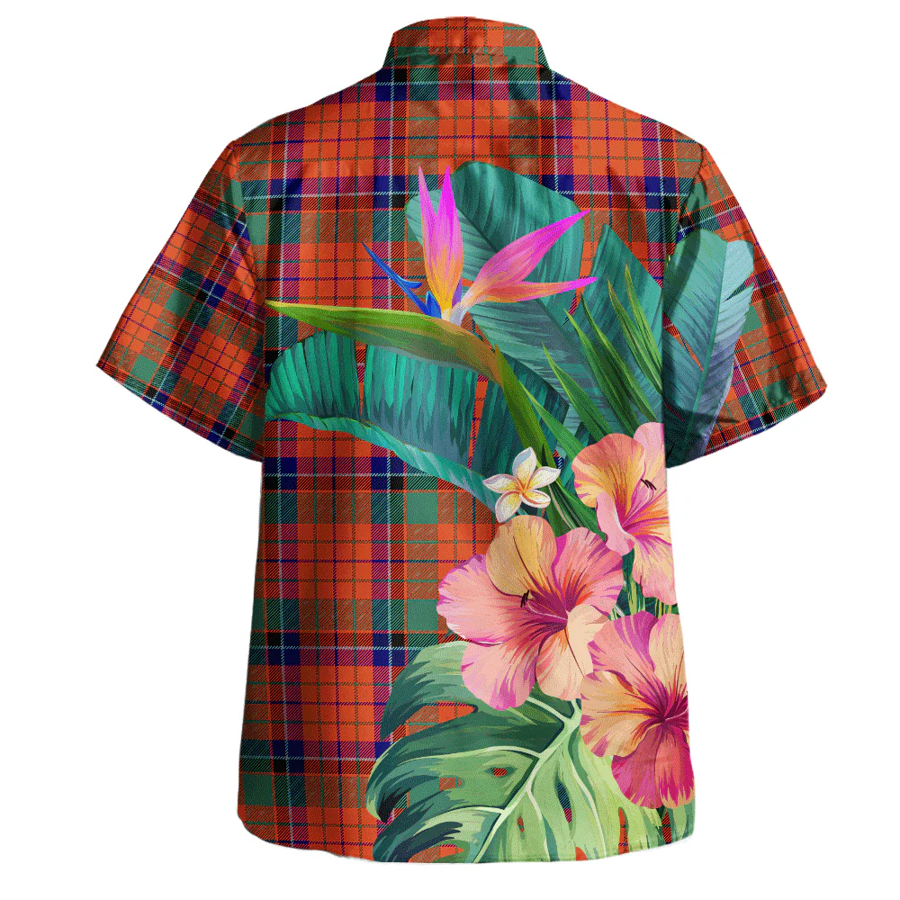 Scottish Nicolson Ancient Clan Badge Tartan Hawaiian Shirt Bouquet Tropical Style - Image 4