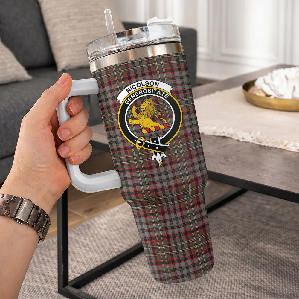 Scottish Nicolson Hunting Weathered Clan Badge Tartan 40oz Tumbler - Image 10