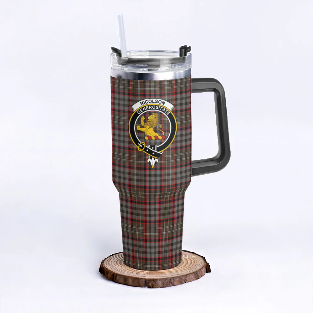 Scottish Nicolson Hunting Weathered Clan Badge Tartan 40oz Tumbler - Image 3