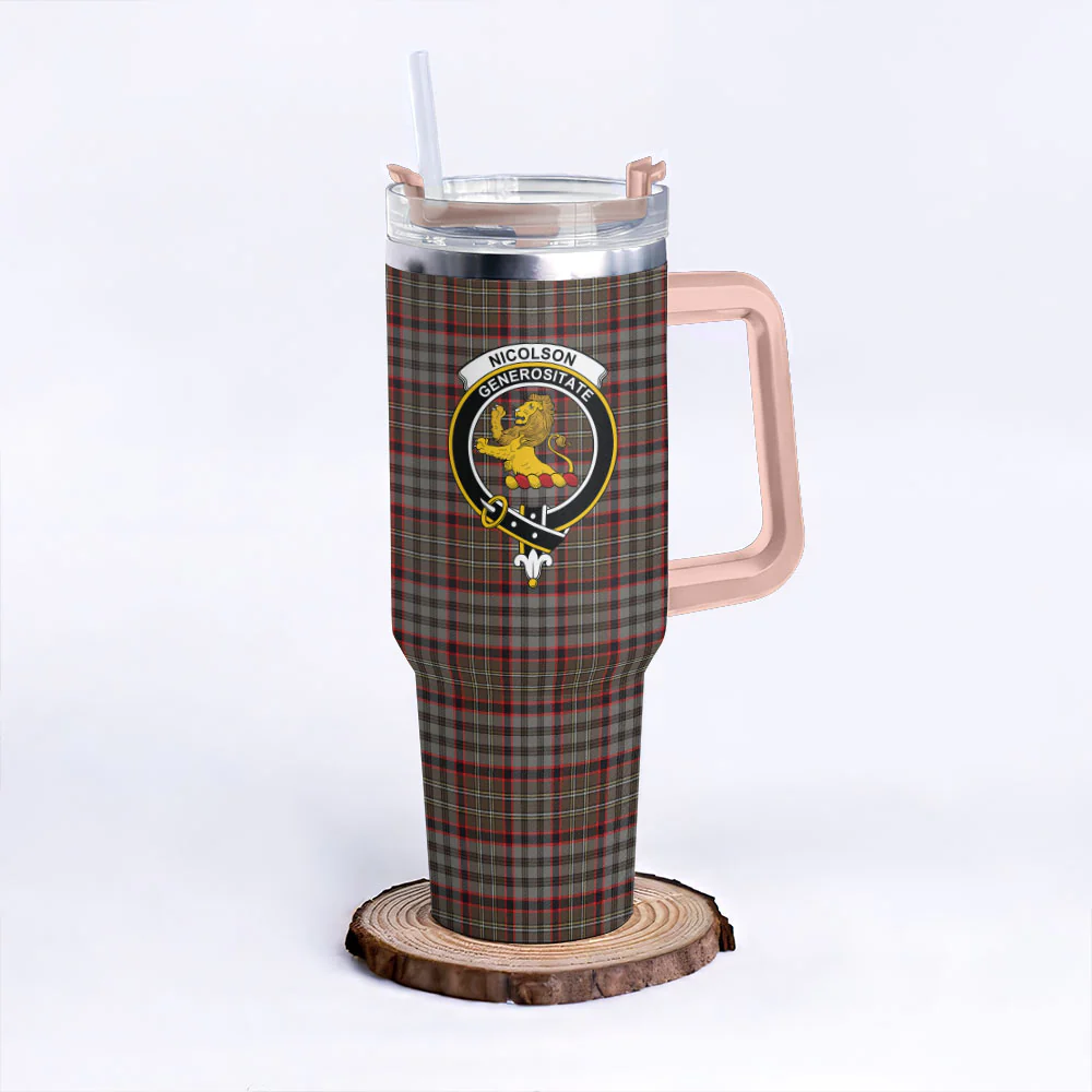 Scottish Nicolson Hunting Weathered Clan Badge Tartan 40oz Tumbler - Image 4
