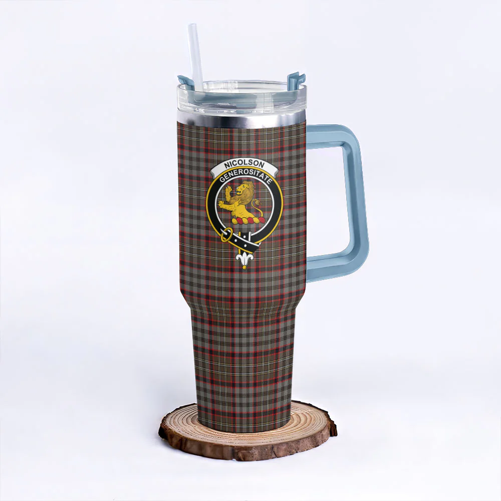 Scottish Nicolson Hunting Weathered Clan Badge Tartan 40oz Tumbler - Image 5