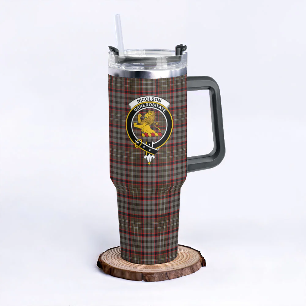 Scottish Nicolson Hunting Weathered Clan Badge Tartan 40oz Tumbler - Image 6