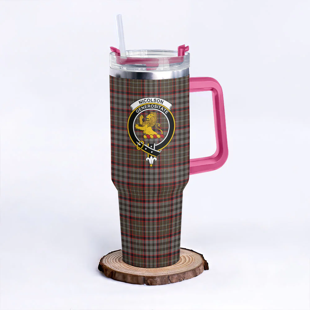 Scottish Nicolson Hunting Weathered Clan Badge Tartan 40oz Tumbler - Image 7