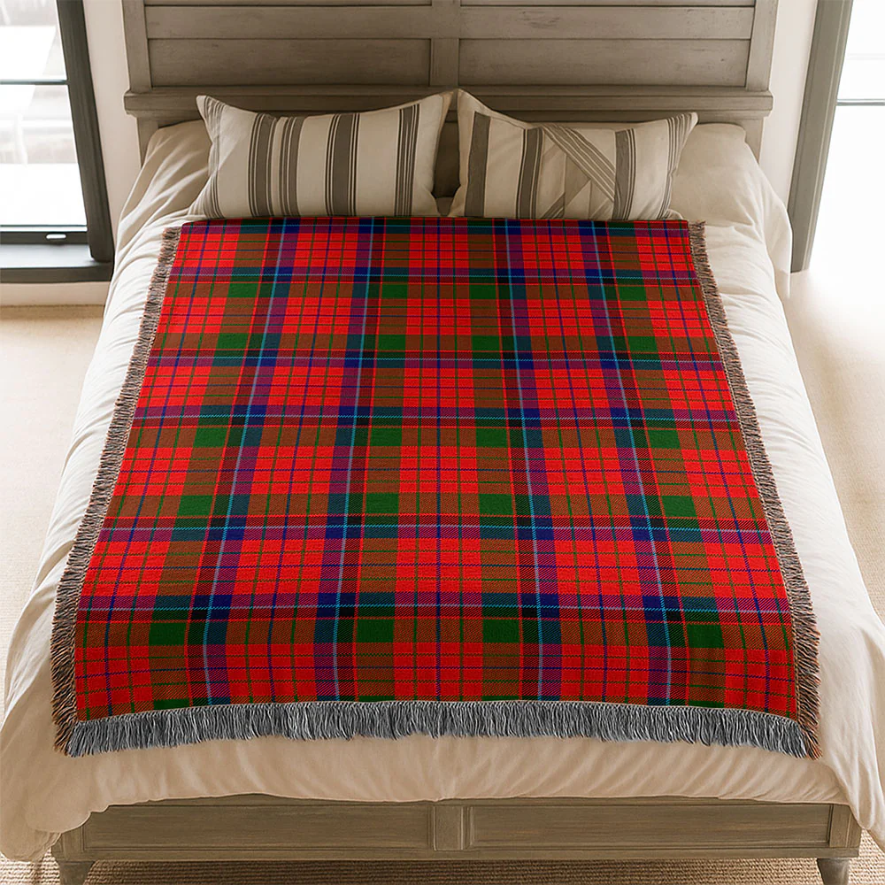 Scottish Nicolson Modern Clan Badge Tartan Woven Blanket - Image 3