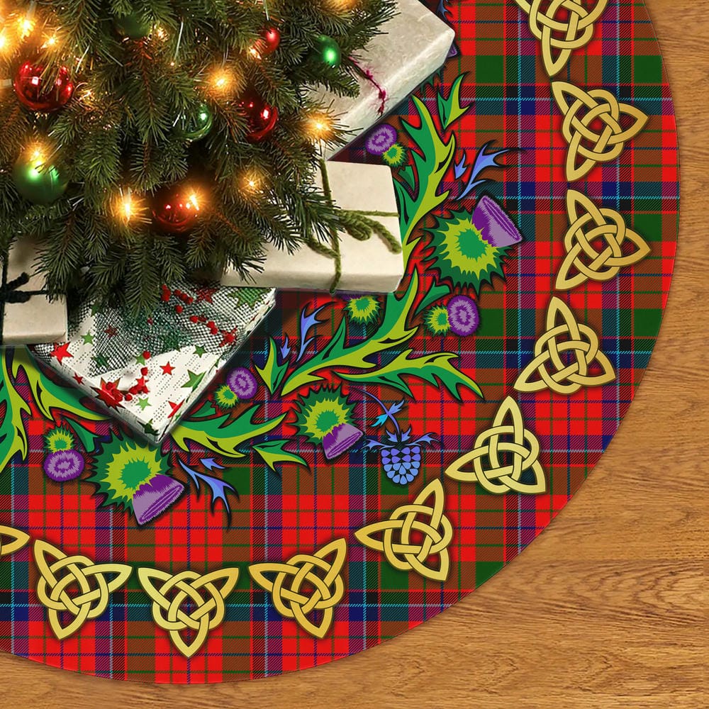 Scottish Nicolson Modern Tartan Thistle Celtic Knot Christmas Tree Skirt - Image 2