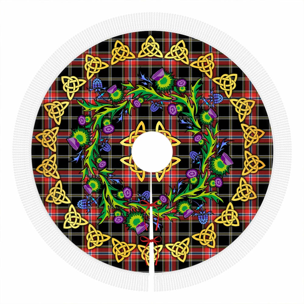 Scottish Norwegian Night Tartan Thistle Celtic Knot Christmas Tree Skirt - Image 4