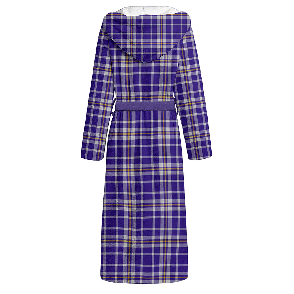 Scottish Ochterlony Clan Badge Tartan Flannel Hooded Bathrobe - Image 2